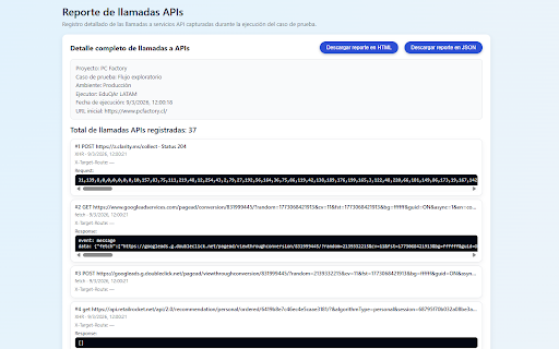 Certificador QA :: Registro de evidencia y análisis de seguridad en pruebas E2E.