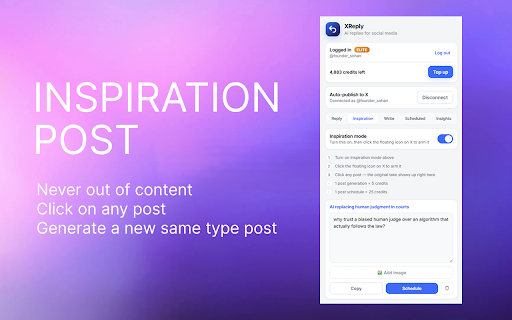 XReply :: Click any post on X to get AI-suggested replies, powered by your XReply account.