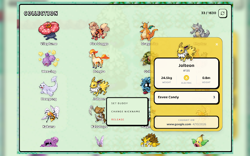 Pokebrowser :: Wild Pokemon appear while you browse the web. Catch them, build your collection, and track your progress.