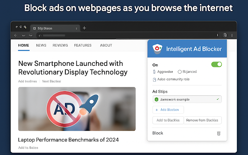 Intelligent Ad Blocker - Clean & Fast :: Block ads, popups, and distractions. Pro version adds caching for faster loading.