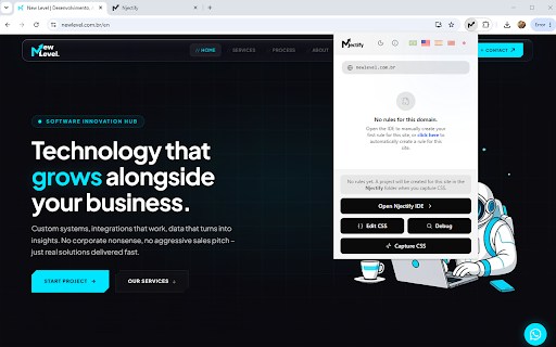 Njectify - Customize any website with CSS and JavaScript :: Customize any website in real time by injecting CSS & JavaScript
