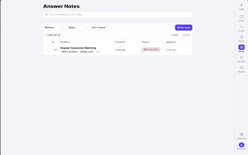 CodeCoach – AI LeetCode Interview Coach :: AI coding interview coach for LeetCode and Programmers with progressive hints, debugging, code review, and weakness tracking.