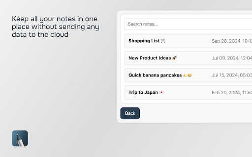 Quick Notes :: Quick Notes: write and save ideas in one click. Simple Markdown editor with local data storage.