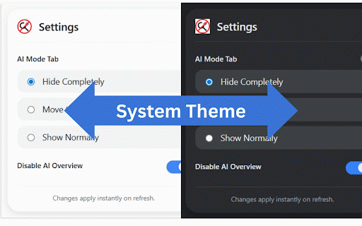 Disable AI Mode & AI Overview :: Remove AI Mode and AI Overview from Google Search.