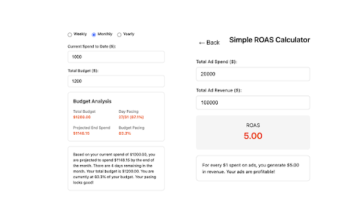 PPC Calculator Suite :: All-in-one marketing tools for PPC, ROAS calculations, budget tracking, and more