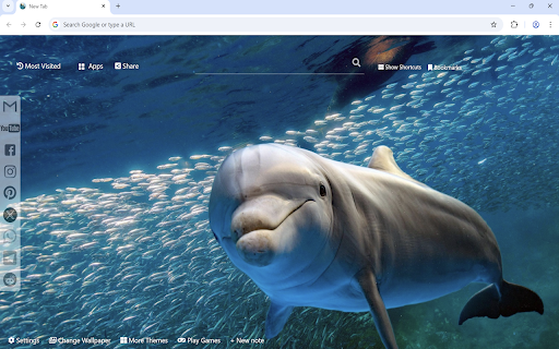 Dolphin Wallpaper :: Dolphin wallpaper turn new tab to custom HD Dolphin background. Cute Dolphins wallpaper background themes for animal fans.