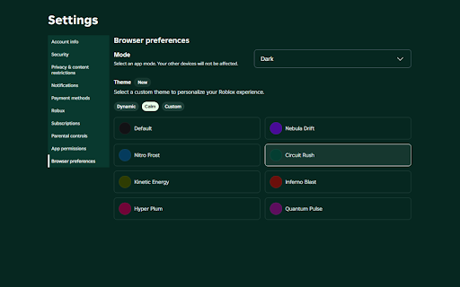 Roblox Themes :: Customize and apply personalized visual color themes on Roblox.