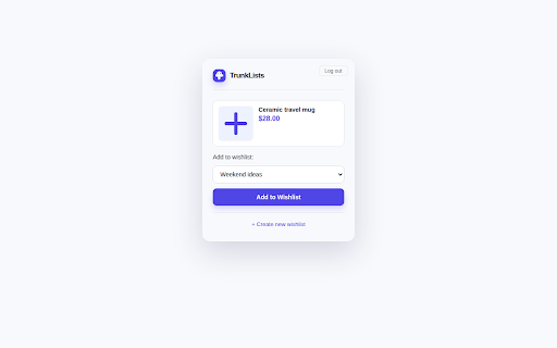 TrunkLists - Wishlist Saver :: Save products from any store to your TrunkLists wishlists. Works with Amazon, Target, Walmart, Etsy, and more.