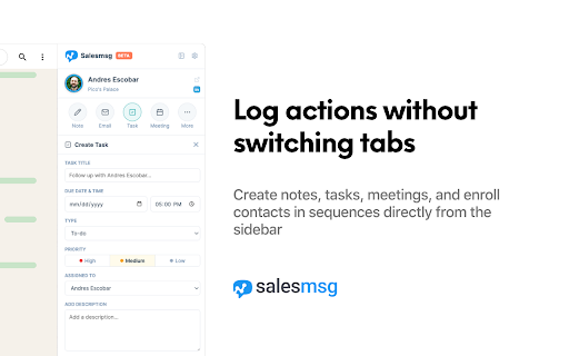 WhatsApp for HubSpot by Salesmsg :: See your HubSpot contacts inside every WhatsApp conversation.