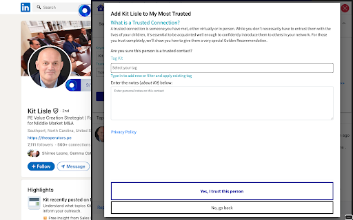 The Operators Trusted Network :: Helps you build a private network of trusted, elite private equity contacts while making introductions a breeze with intelligence