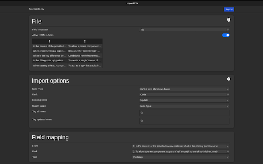 AnkiNLM :: The fastest way to export your generated Notebook LM flashcards and import them to your Anki decks