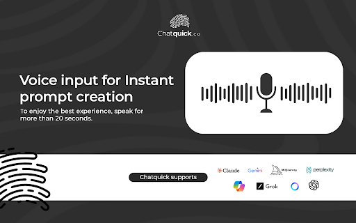 Chatquick.co: Boost your performance with 1 Million+ Advanced Prompts :: Chatquick.co generates and refines optimized prompts for any task, delivering clarity, precision, and creativity with ease.
