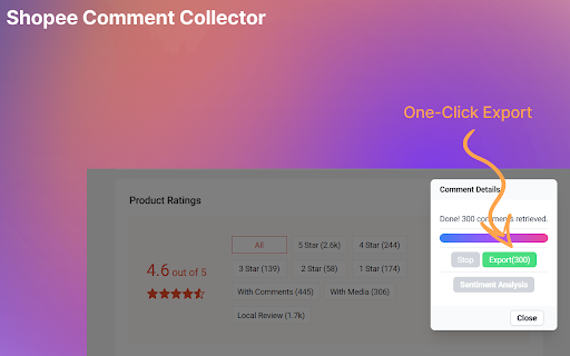 Shopee Smart Comment Colloctor :: Effortlessly Collect & Export Shopee Product Reviews.