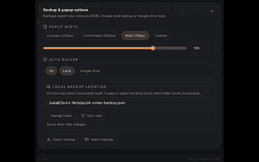 Quick Notes :: Fast browser notes with backup and sync.