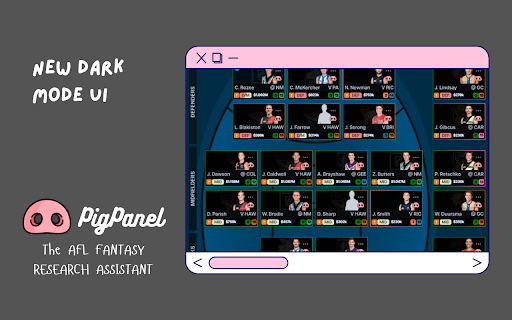 Pig Panel :: Pig Panel is an AFL Fantasy Google Chrome extension designed to provide easy access to AFL Fantasy data with a single click.