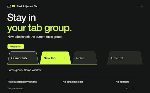 Fast Adjacent Tab :: Open a new tab immediately to the right of the current tab.