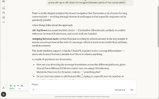 AI ChatNav :: Navigate between user and AI messages in ChatGPT, Claude.ai, and other AI chat interfaces