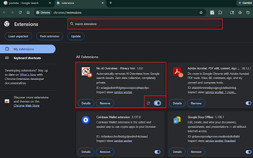 No AI Overviews - Privacy First :: Automatically removes AI Overviews from Google search results. Zero data collection, completely private.