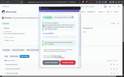 Smart Explainer :: Explains smart contract interactions before you sign.