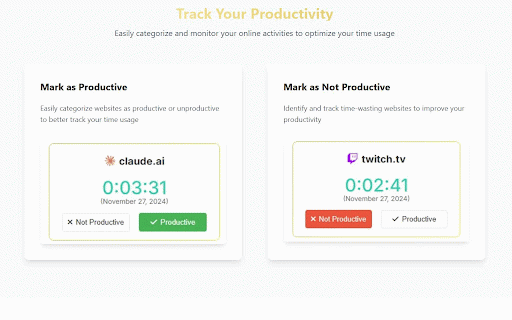 Time Tracker :: Track and manage your time spent on different websites
