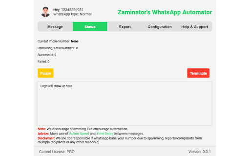Zaminator's WhatsApp Automator :: Automate & Schedule Messages on WhatsApp.