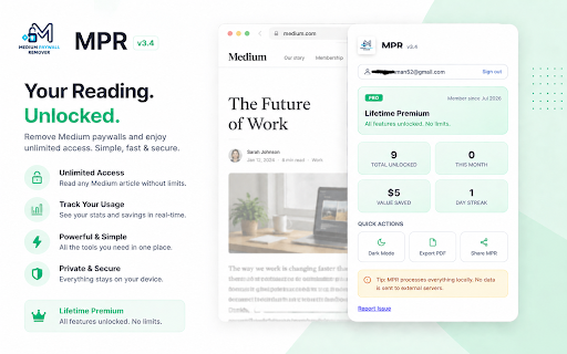 Medium Paywall Remover :: Unlock member-only Medium articles natively with high-fidelity reading mode.