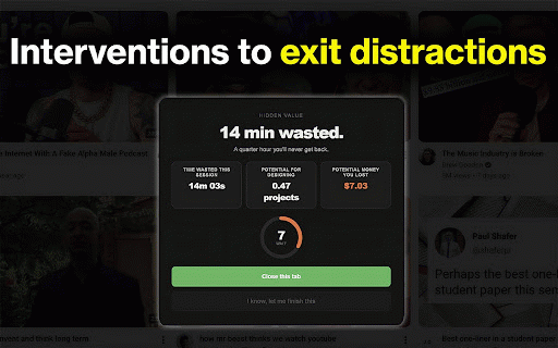Hidden Value — Make Cheap Dopamine Feel Expensive :: See what distracting sites actually cost you — in money, time, and goals you'll never hit.