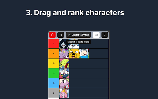 TierPanel: Create tier lists quickly from the sidepanel. :: Tier list maker using the sidepanel. Easily add images from the current page to the tier list.