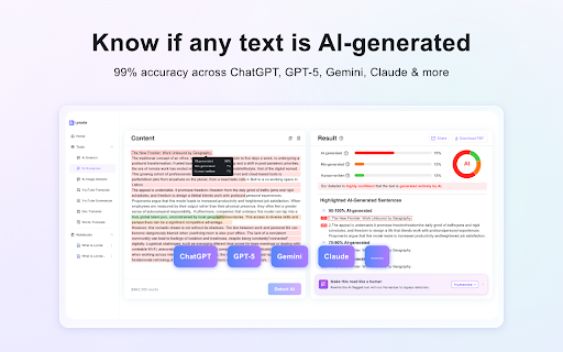 Lynote - AI Humanizer & Detector :: Lynote browser extension - popup entry and text selection toolbar