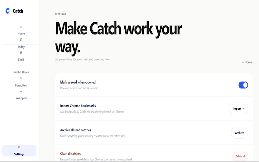 Catch :: Catch the interesting parts of the internet and rediscover them later.
