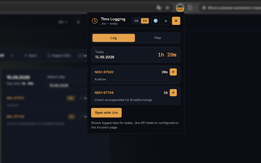 Time Logging :: Логування робочого часу на ваш сервер Time Logging з браузера.