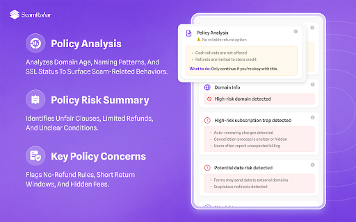 ScamRadar AI :: AI-powered browser extension that detects scam patterns, fake timers, and suspicious domains