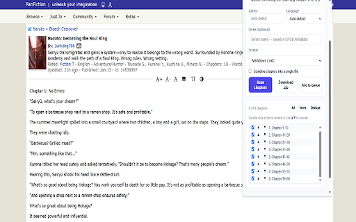 Web Chapter Downloader :: Download web novel chapters as .txt, .md, .html, or .epub. Auto-detects sites, editable chapter lists, rich EPUB metadata.