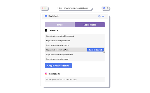 Email Finder by HawkMode :: Instantly extract emails & social links from any webpage 🚀