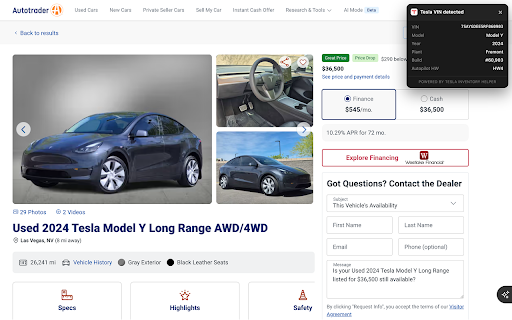 Tesla Inventory Helper :: Highlights Tesla inventory cars matching configurable VIN rules.