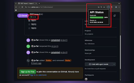 TickBack :: Simple browser add-on for GitHub to add tasks count on the issues page