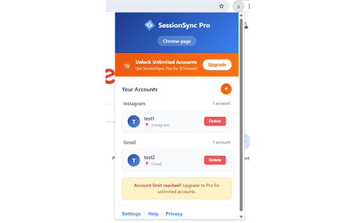 SessionSync Pro - Multi-Account Manager :: Manage multiple accounts on any website with isolated sessions. Perfect for social media managers and freelancers.