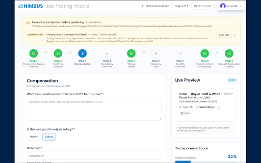 Nimbus — Post to Nimbus :: Turn any job page into a Nimbus draft in two clicks. Works with your ATS, careers pages, and aggregators — no integration required.