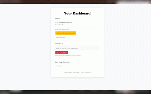 YouTube Video Summarizer :: Get a high-quality summary of the current YouTube video emailed to you.