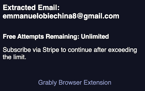 Grably :: Extract github email in a single click