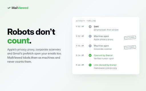 MailViewed - Free Email Tracker for Gmail :: Unlimited email tracking with real time read receipts. Know the moment your email is opened. No “sent with” branding, ever.