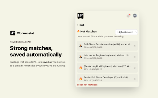 Workmostat :: Compare job postings with your resume for free, locally in your browser.