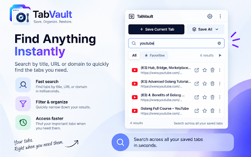 TabVault :: Save, organize, and restore your browser tabs.