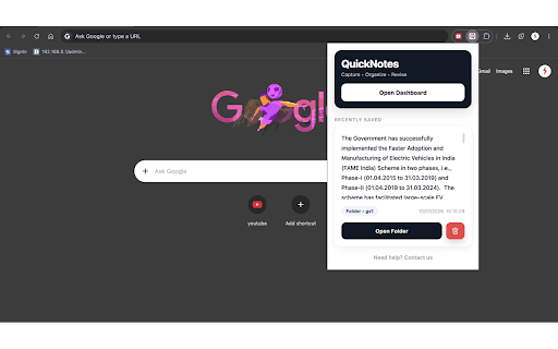 QuickNotes :: Capture ideas while you browse.
QuickNotes lets you save highlighted text from any webpage using your own keyboard shortcuts. No…