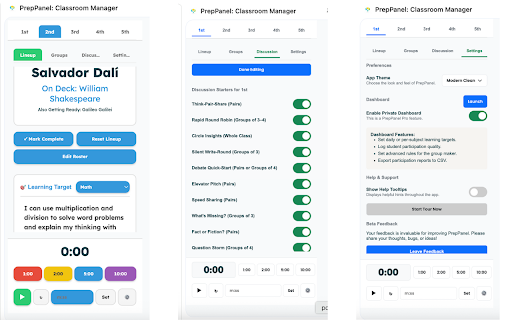 PrepPanel: Classroom Manager :: An all-in-one classroom manager with smart student picker, group generator, seating chart, timer, pacing tracker, and more