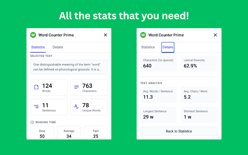 Word Counter Prime - Instant Text Analysis & Character Counter :: Provides instant word and character counting for selected text via the context menu.