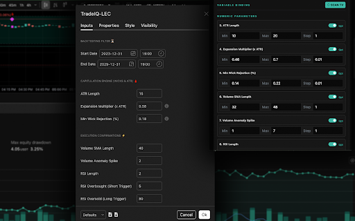 TradeIQ AI Lab - TradingView strategy optimization :: Institutional Quant Tool for TradingView strategy optimization.