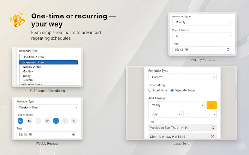 Reminderer :: Smart web page reminders with flexible scheduling. Never forget important pages again!
