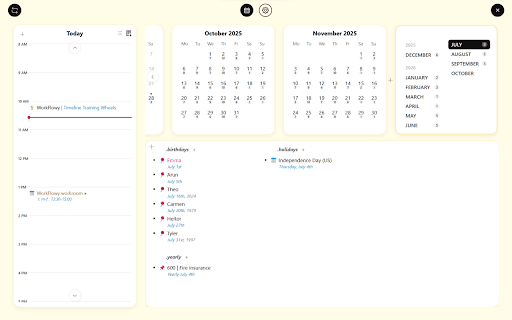 Timeline Training Wheels :: A powerful calendar and planner overlay for Workflowy, patterned after Frank Degenaar's Timeline method.