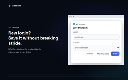 U2 Secured Password Vault :: Zero-knowledge password vault browser extension